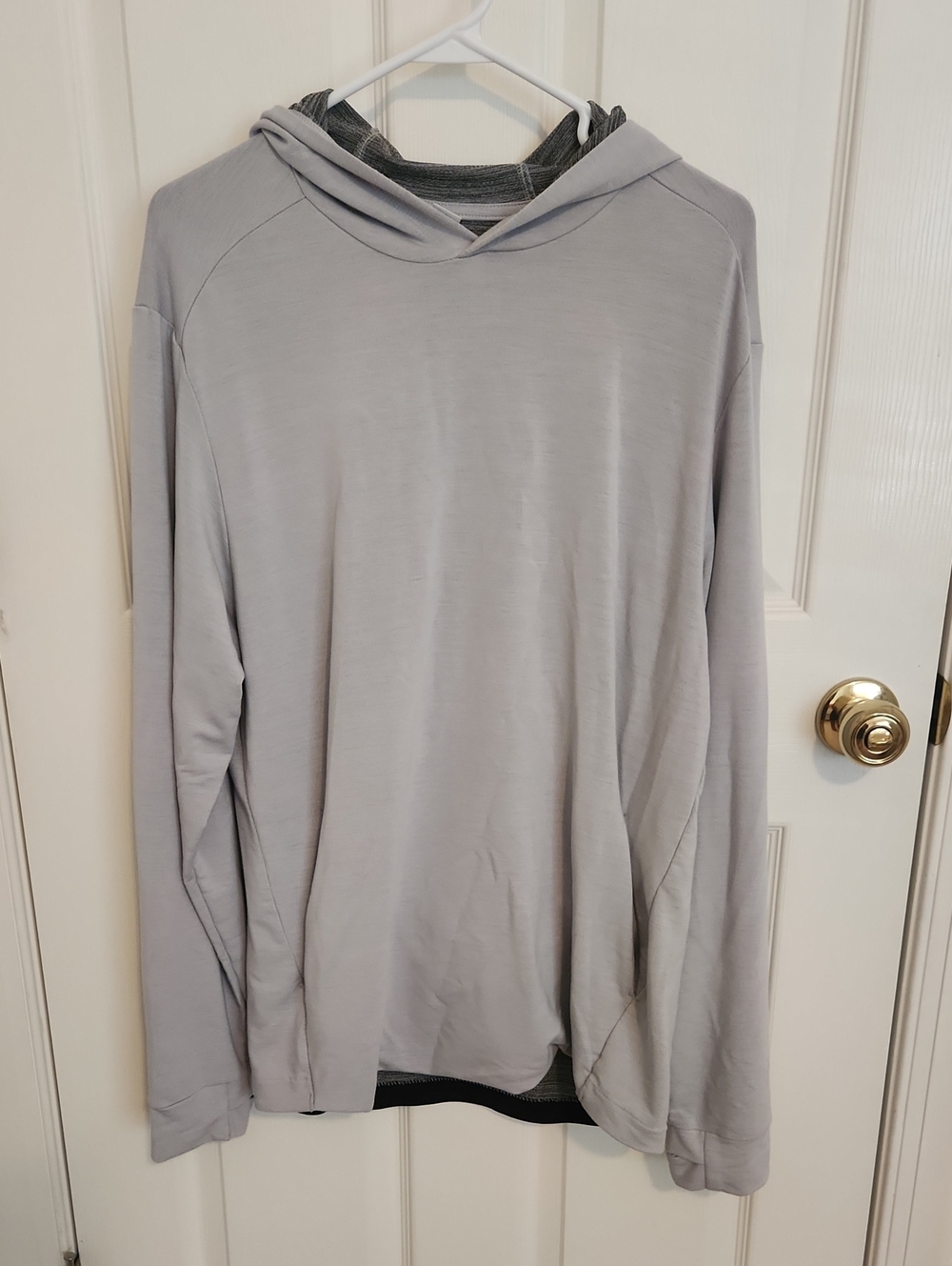 Old Navy Active Light Gray Men's Hooded Pullover Sweatshirt
